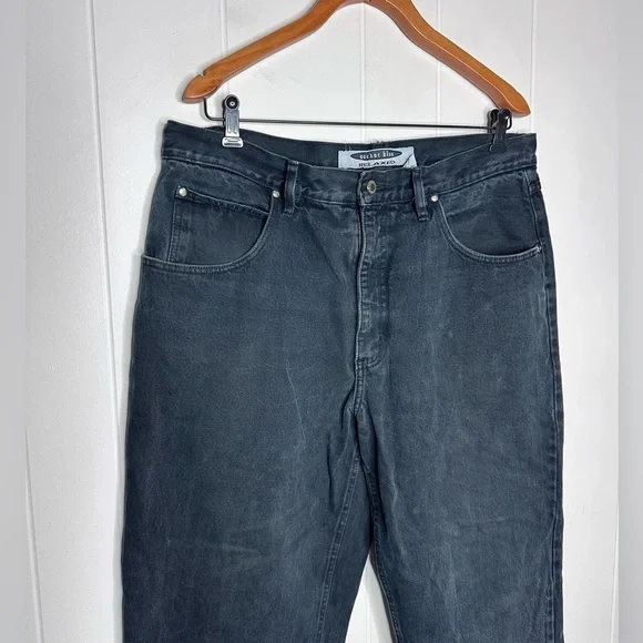 Vintage Anchor Blue Relaxed Baggy Black Jeans 90s Y2K - Picture 2 of 10